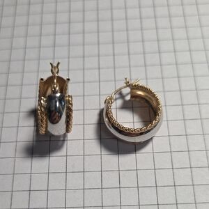 Elegant Two-Tone Hoop Earrings
